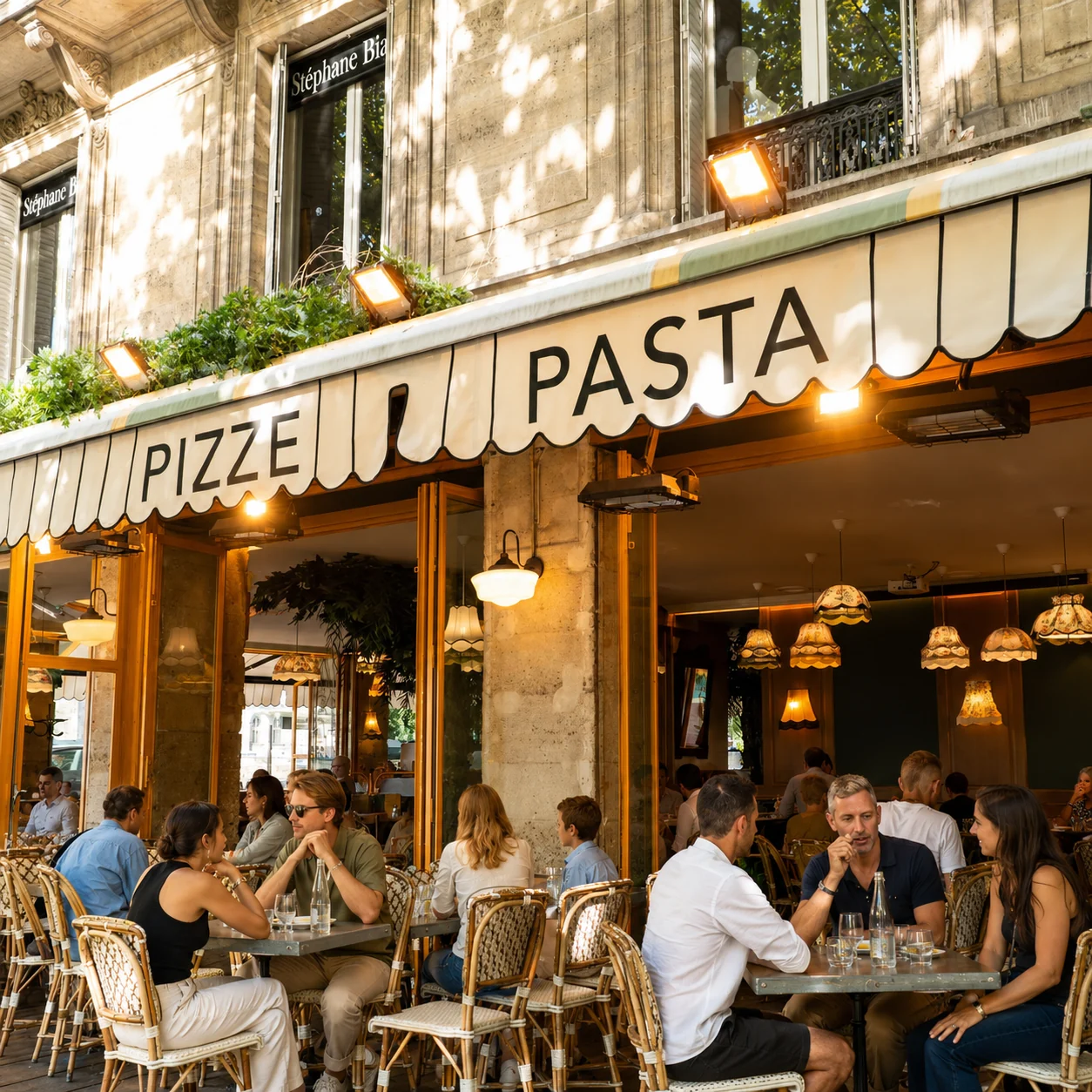 Façade de La Casa di Alfio, restaurant italien près de la tour Eiffel